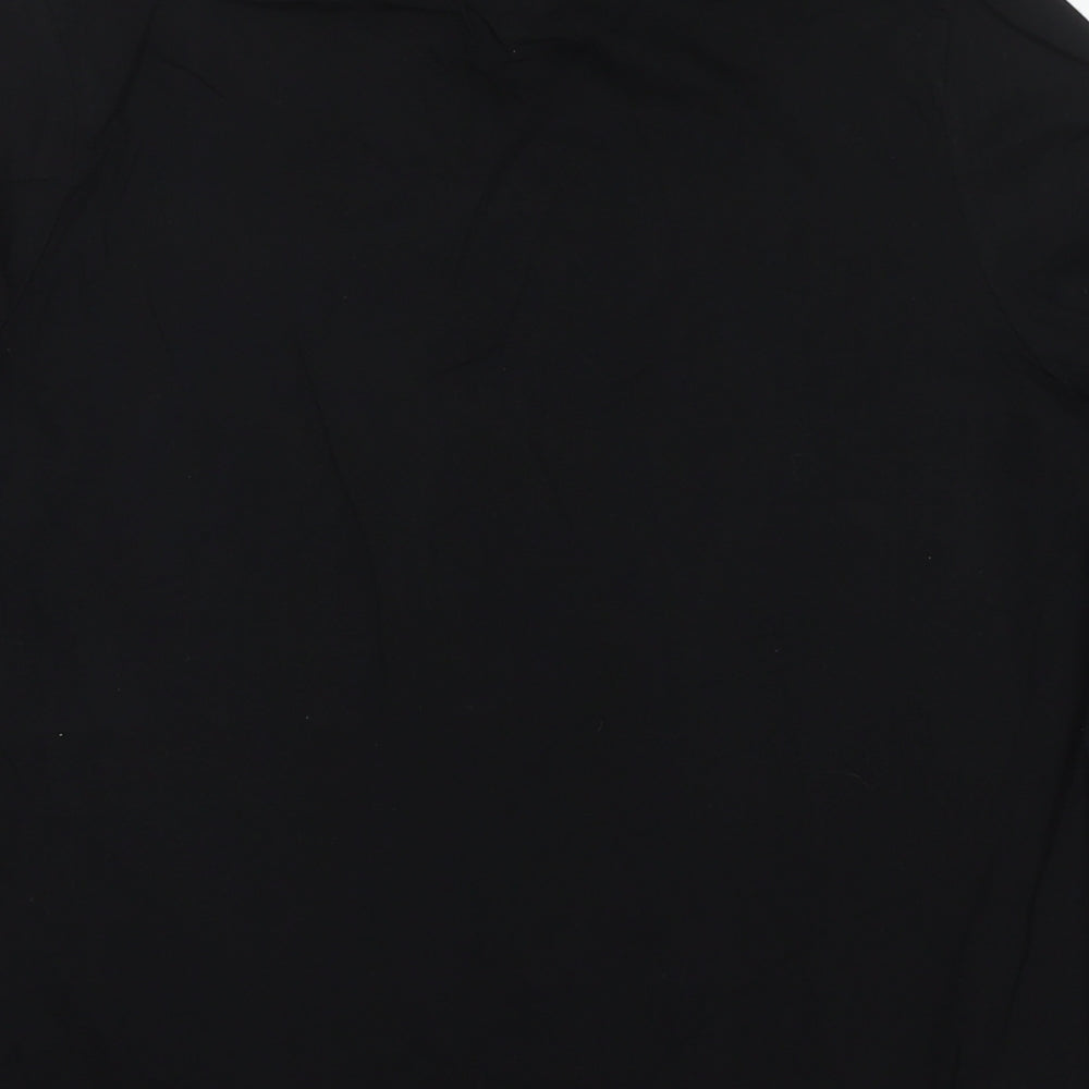 NEXT Womens Black Cotton Basic T-Shirt Size 14 Mock Neck