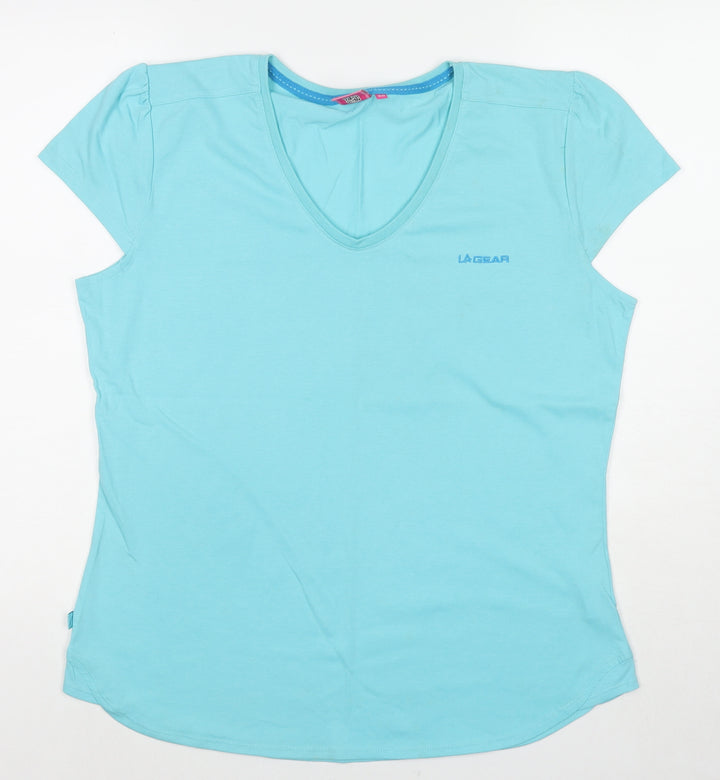LA Gear Womens Blue Cotton Basic T-Shirt Size 20 Round Neck