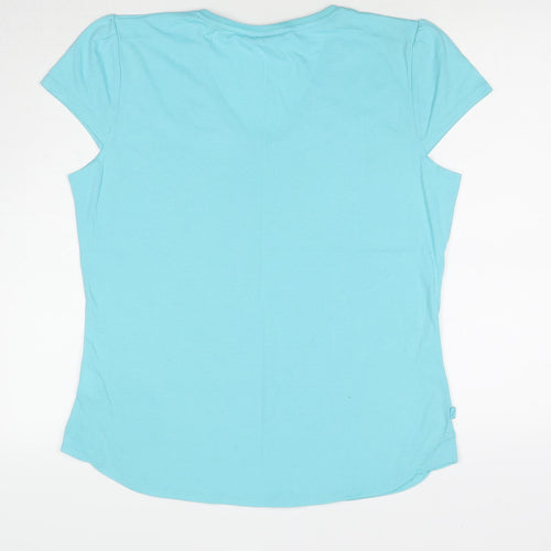 LA Gear Womens Blue Cotton Basic T-Shirt Size 20 Round Neck