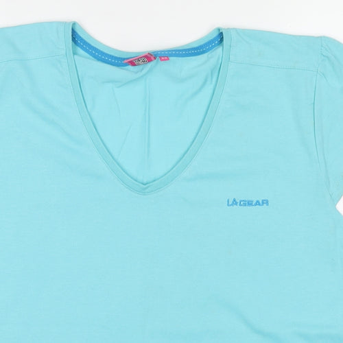 LA Gear Womens Blue Cotton Basic T-Shirt Size 20 Round Neck