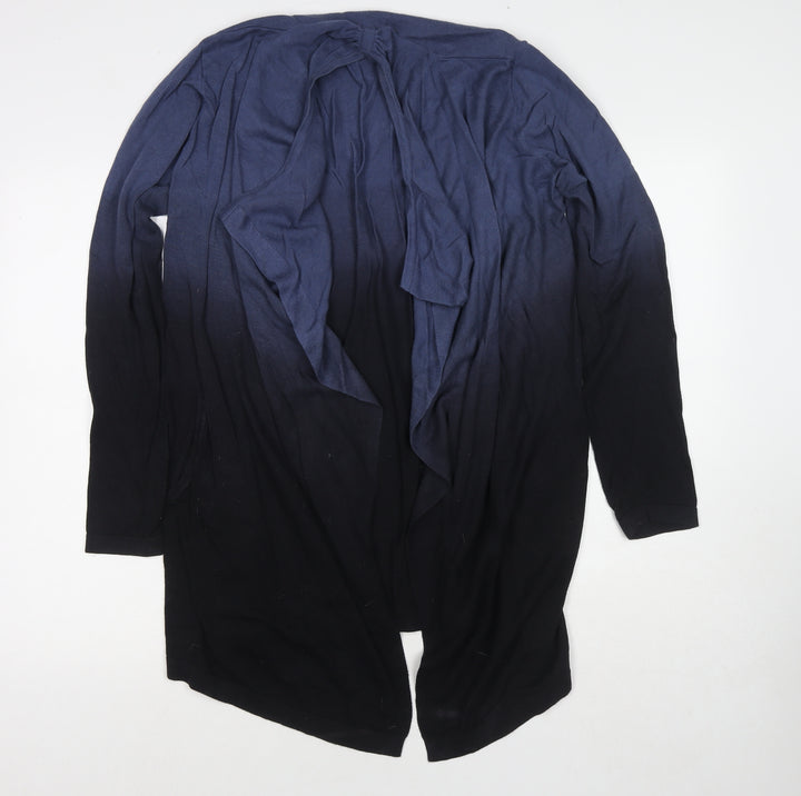 Miss Captain Womens Blue V-Neck Viscose Cape Jumper Size 12