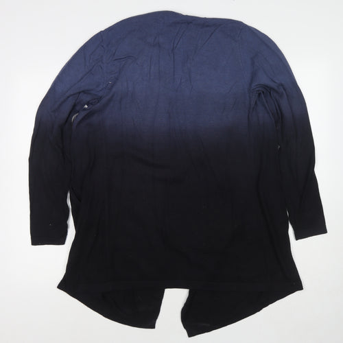 Miss Captain Womens Blue V-Neck Viscose Cape Jumper Size 12