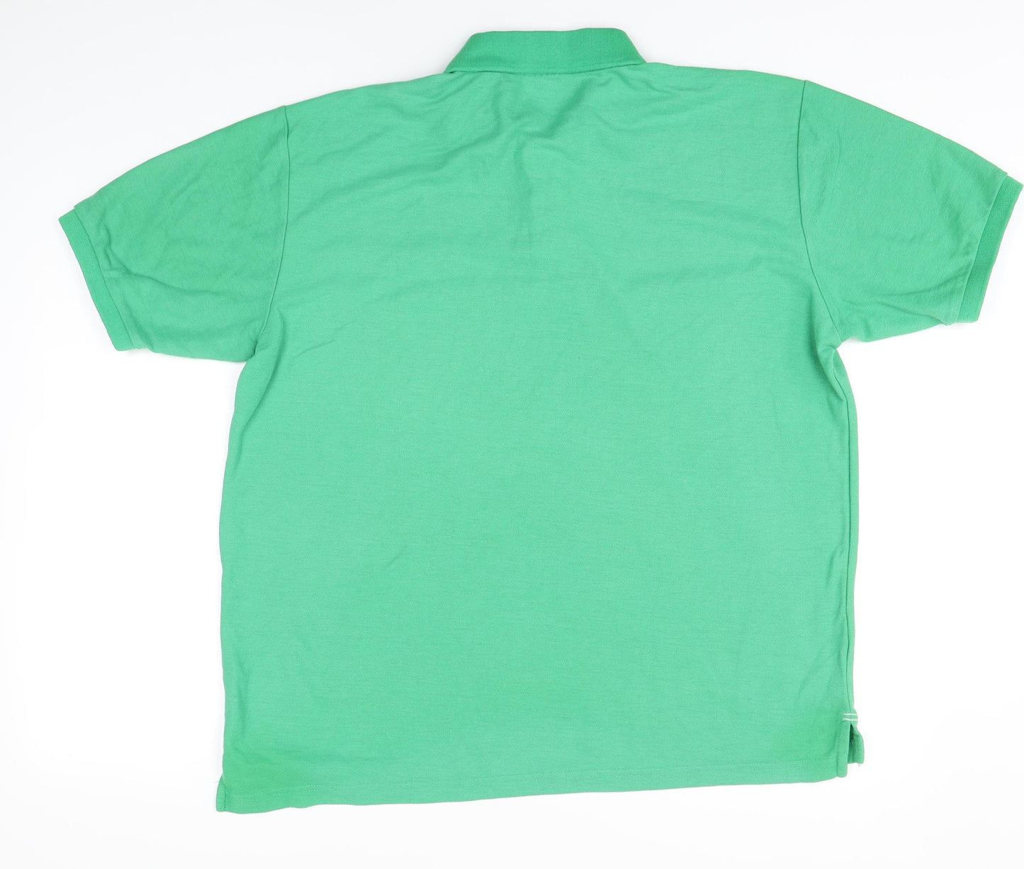 Slazenger Mens Green Cotton Polo Size L Collared Pullover