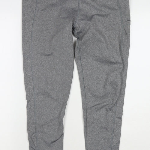 Workout Womens Grey Polyester Pedal Pusher Leggings Size 12 L26 in Regular - Size 12-14