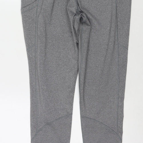 Workout Womens Grey Polyester Pedal Pusher Leggings Size 12 L26 in Regular - Size 12-14