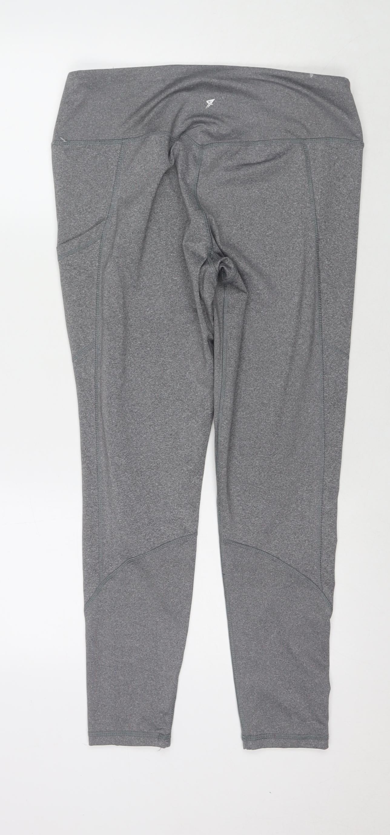 Workout Womens Grey Polyester Pedal Pusher Leggings Size 12 L26 in Regular - Size 12-14