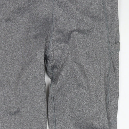 Workout Womens Grey Polyester Pedal Pusher Leggings Size 12 L26 in Regular - Size 12-14