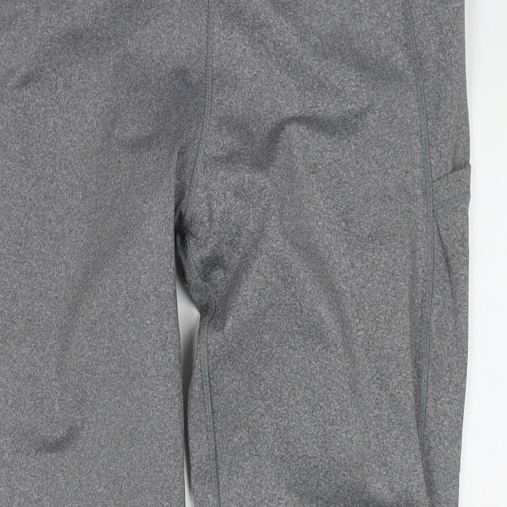 Workout Womens Grey Polyester Pedal Pusher Leggings Size 12 L26 in Regular - Size 12-14