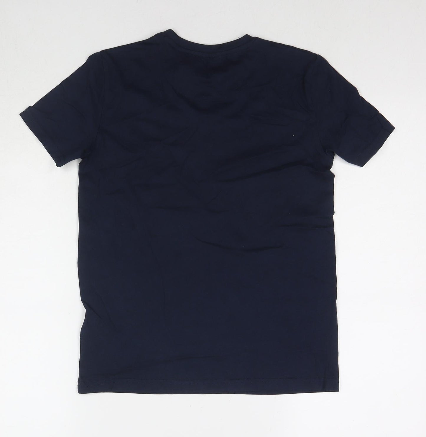 Lyle & Scott Boys Blue Cotton Basic T-Shirt Size 12-13 Years Round Neck Pullover