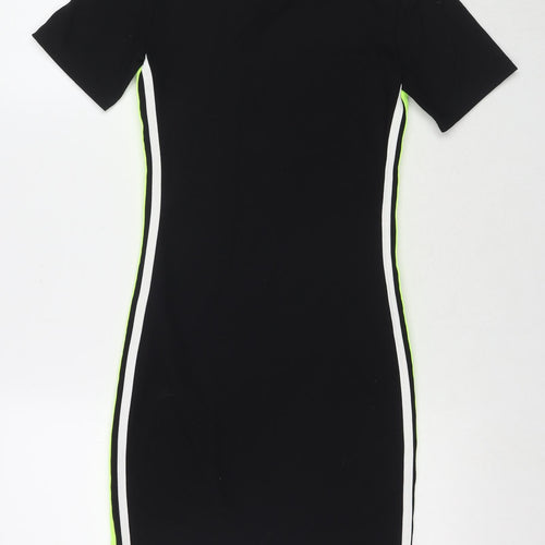 Divided by H&M Womens Black Polyester T-Shirt Dress Size 8 Round Neck Pullover