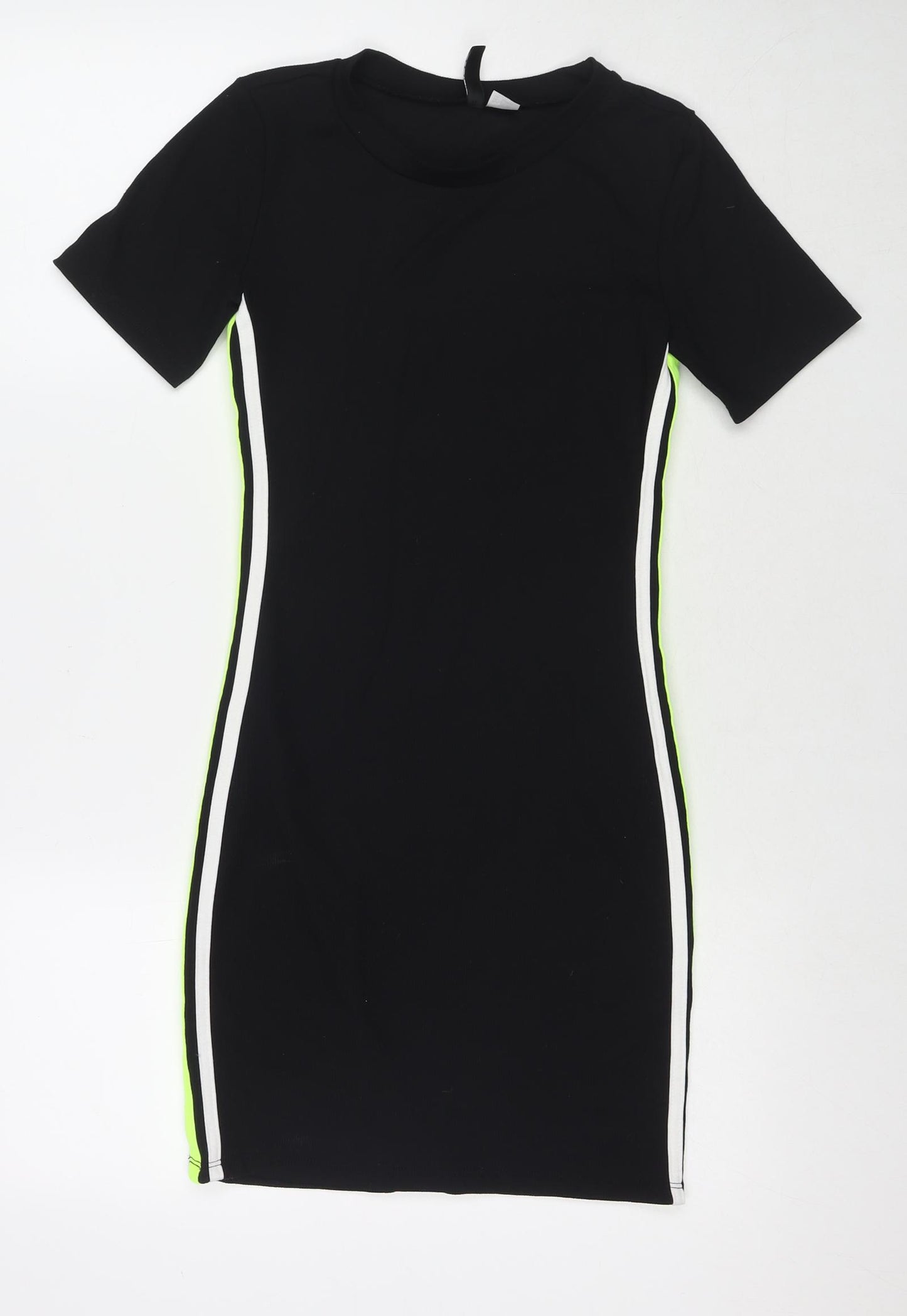 Divided by H&M Womens Black Polyester T-Shirt Dress Size 8 Round Neck Pullover