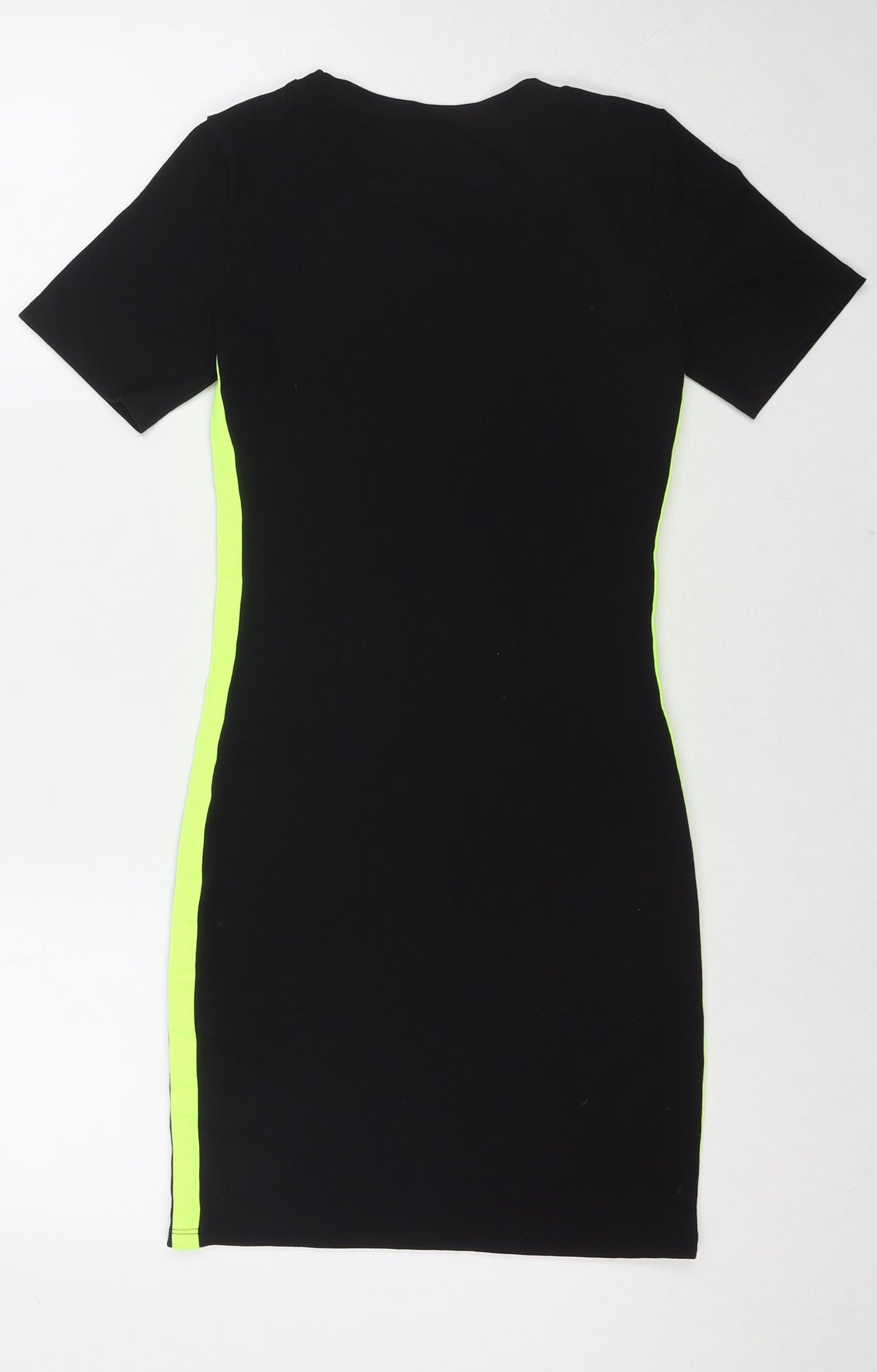 Divided by H&M Womens Black Polyester T-Shirt Dress Size 8 Round Neck Pullover