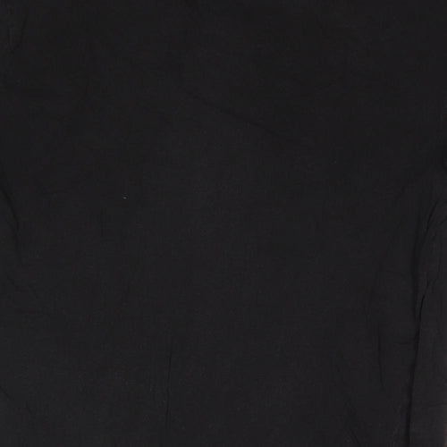 Alpha Womens Black Cotton Basic T-Shirt Size L Round Neck
