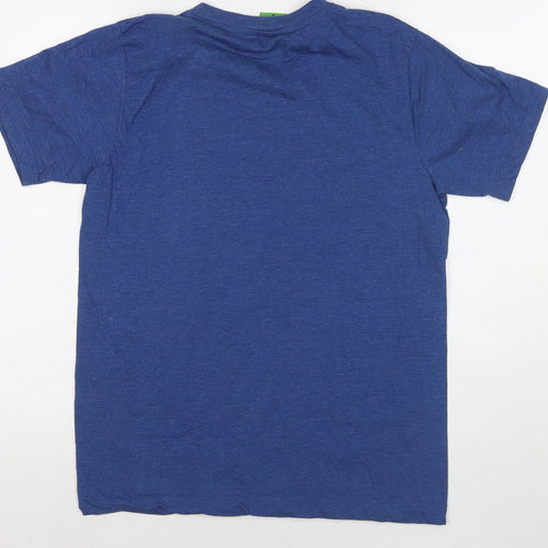Sportsclub Womens Blue Cotton Basic T-Shirt Size M Round Neck