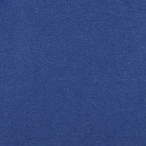 Sportsclub Womens Blue Cotton Basic T-Shirt Size M Round Neck