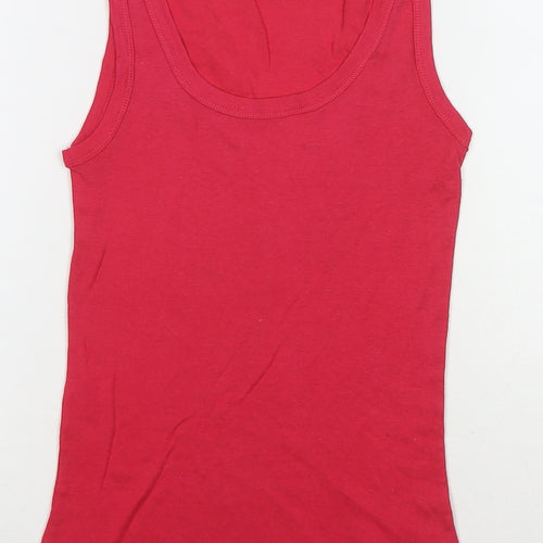 Topshop Womens Blue Cotton Basic Tank Size 12 Round Neck