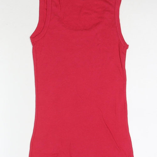 Topshop Womens Blue Cotton Basic Tank Size 12 Round Neck