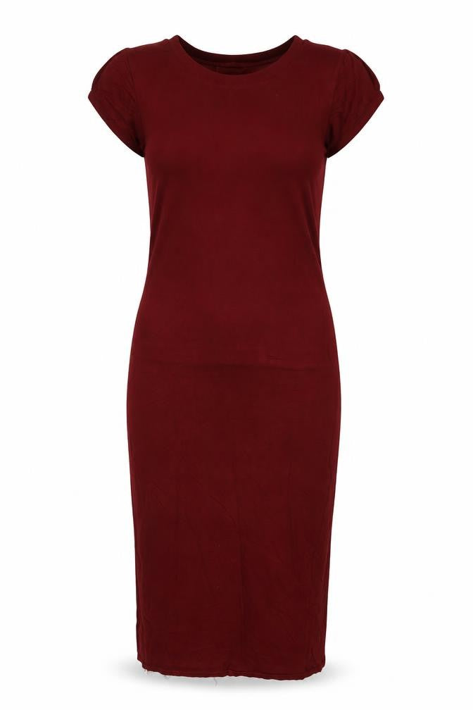 Boohoo Womens Red Viscose T-Shirt Dress Size 12 Round Neck Pullover