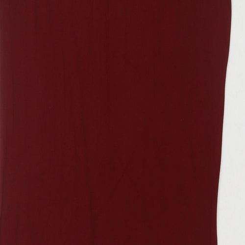 Boohoo Womens Red Viscose T-Shirt Dress Size 12 Round Neck Pullover