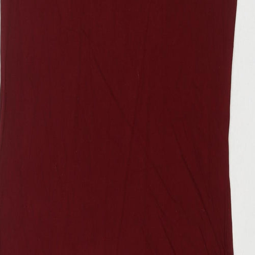 Boohoo Womens Red Viscose T-Shirt Dress Size 12 Round Neck Pullover