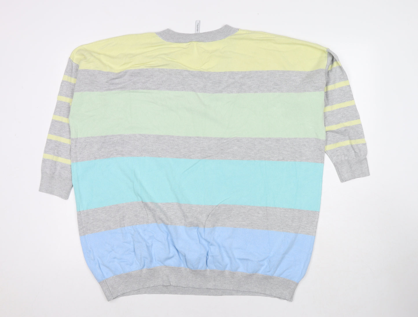 Capsule Womens Multicoloured V-Neck Striped Polyester Pullover Jumper One Size