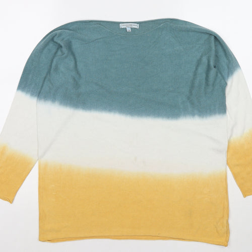 Collezione Gaia Womens Multicoloured Boat Neck Modal Pullover Jumper Size S - Size S/M