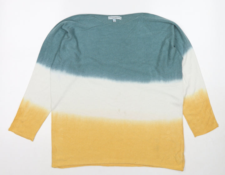 Collezione Gaia Womens Multicoloured Boat Neck Modal Pullover Jumper Size S - Size S/M