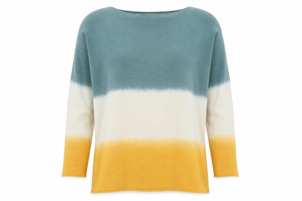 Front view of Collezione Gaia women’s multicoloured boat neck modal jumper, size S, -, size S/m