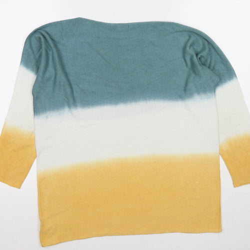 Collezione Gaia Womens Multicoloured Boat Neck Modal Pullover Jumper Size S - Size S/M
