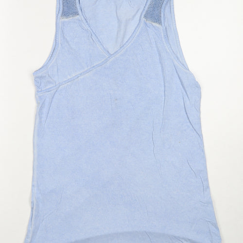 Steilmann Womens Blue Viscose Basic Tank Size 12 V-Neck
