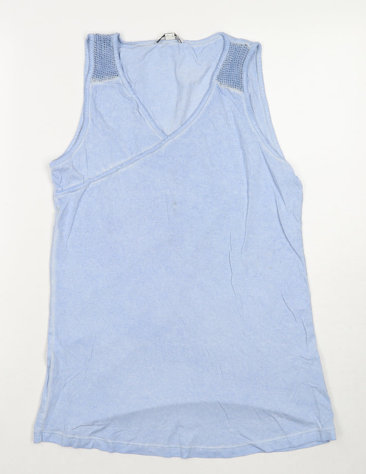 Steilmann Womens Blue Viscose Basic Tank Size 12 V-Neck