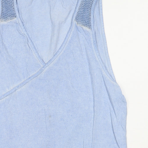 Steilmann Womens Blue Viscose Basic Tank Size 12 V-Neck