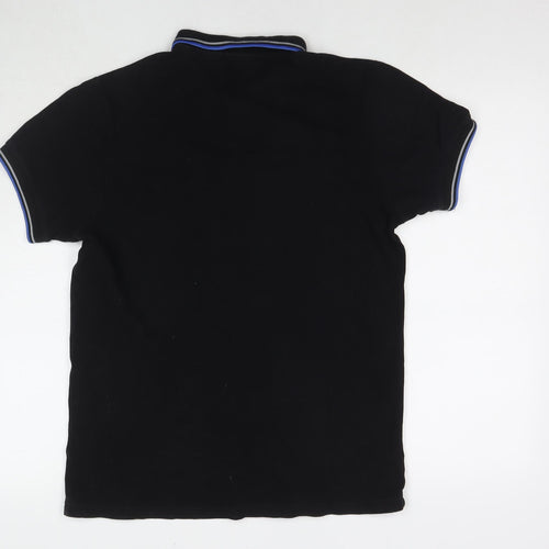 Fred Perry Mens Black Cotton Polo Size L Collared Pullover