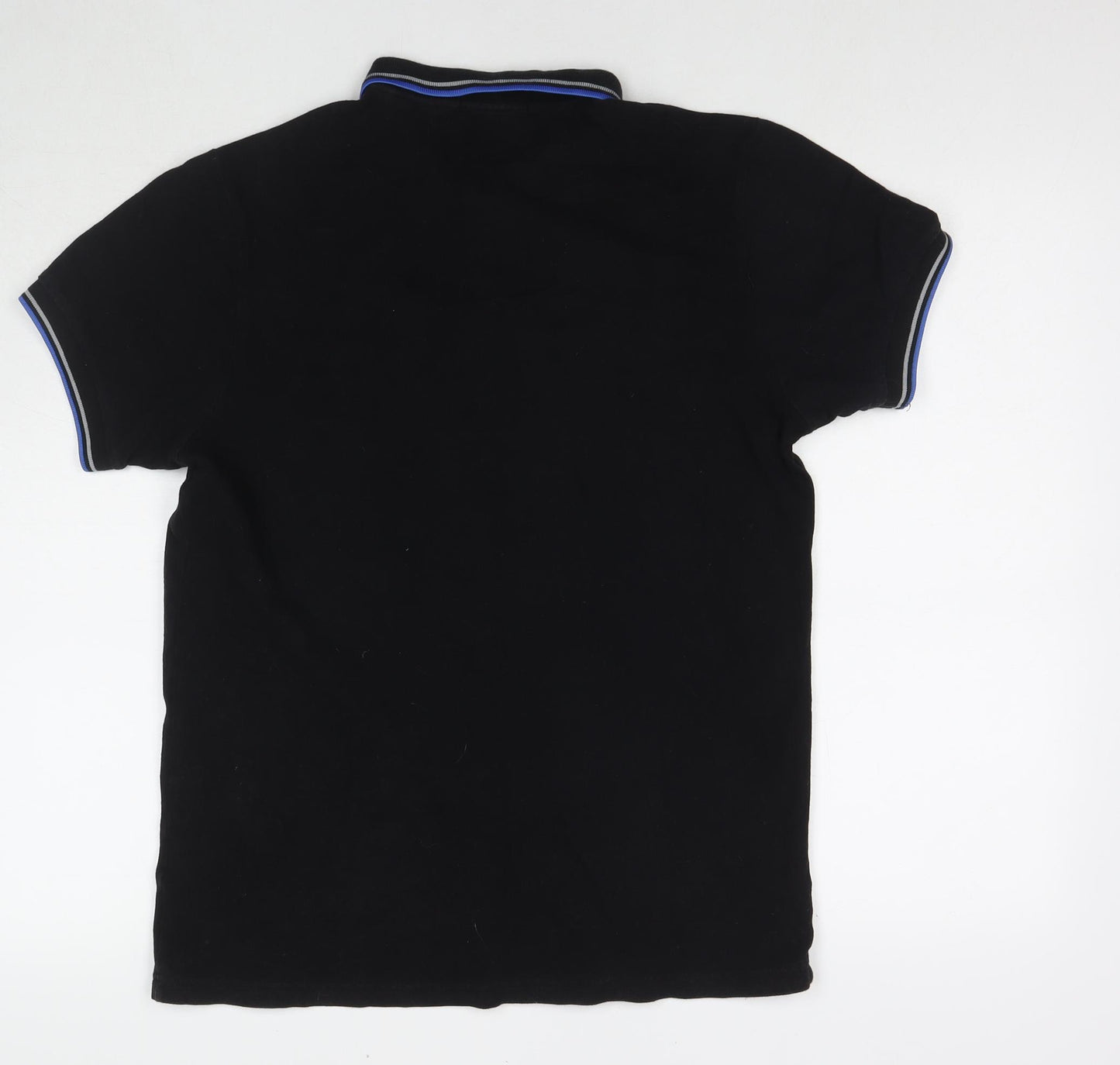Fred Perry Mens Black Cotton Polo Size L Collared Pullover
