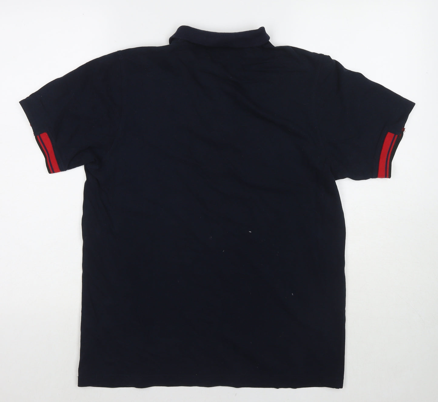 Fred Perry Mens Blue Cotton Polo Size L Collared Pullover