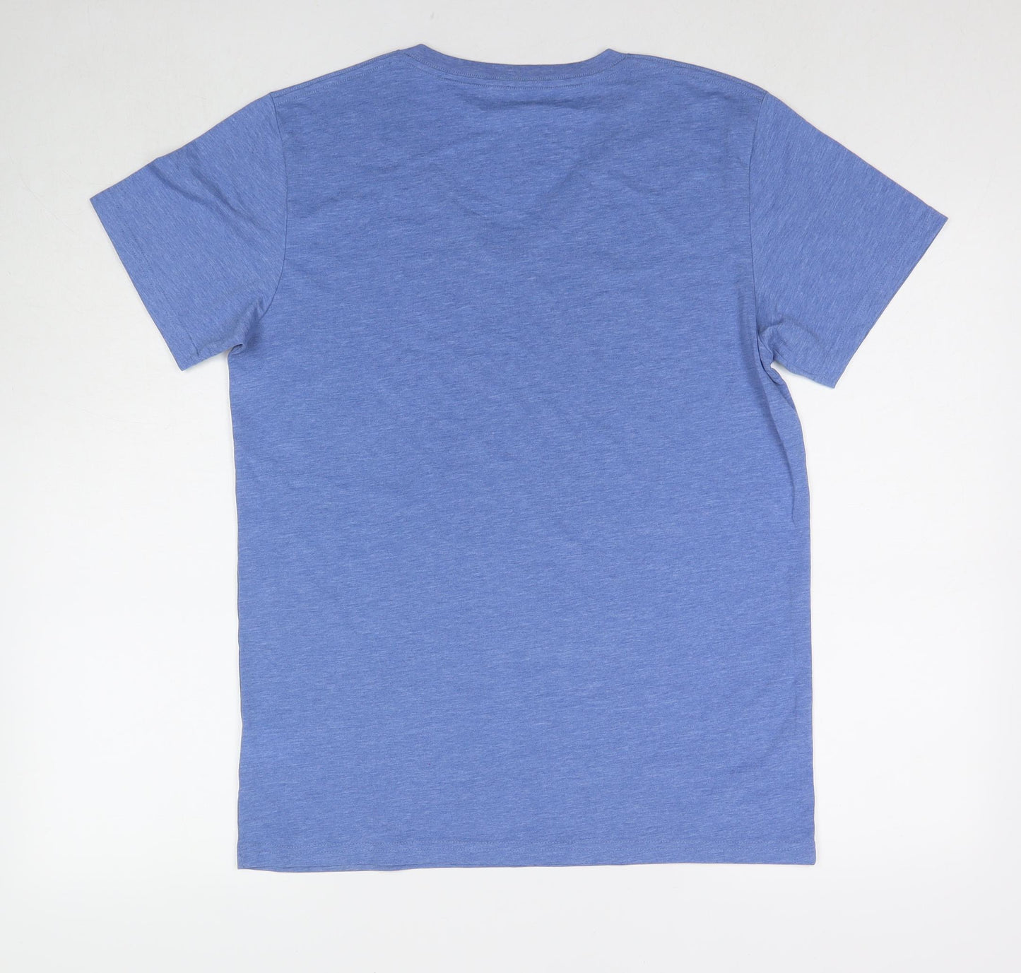 Russell Womens Blue Polyester Basic T-Shirt Size M V-Neck
