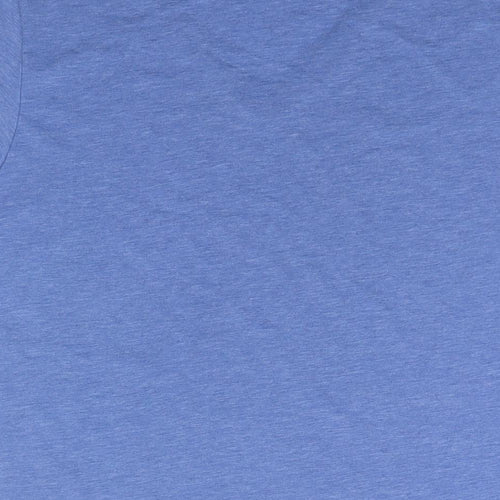 Russell Womens Blue Polyester Basic T-Shirt Size M V-Neck