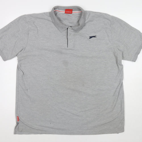 Slazenger Mens Grey Polyester Polo Size 3XL Collared Pullover