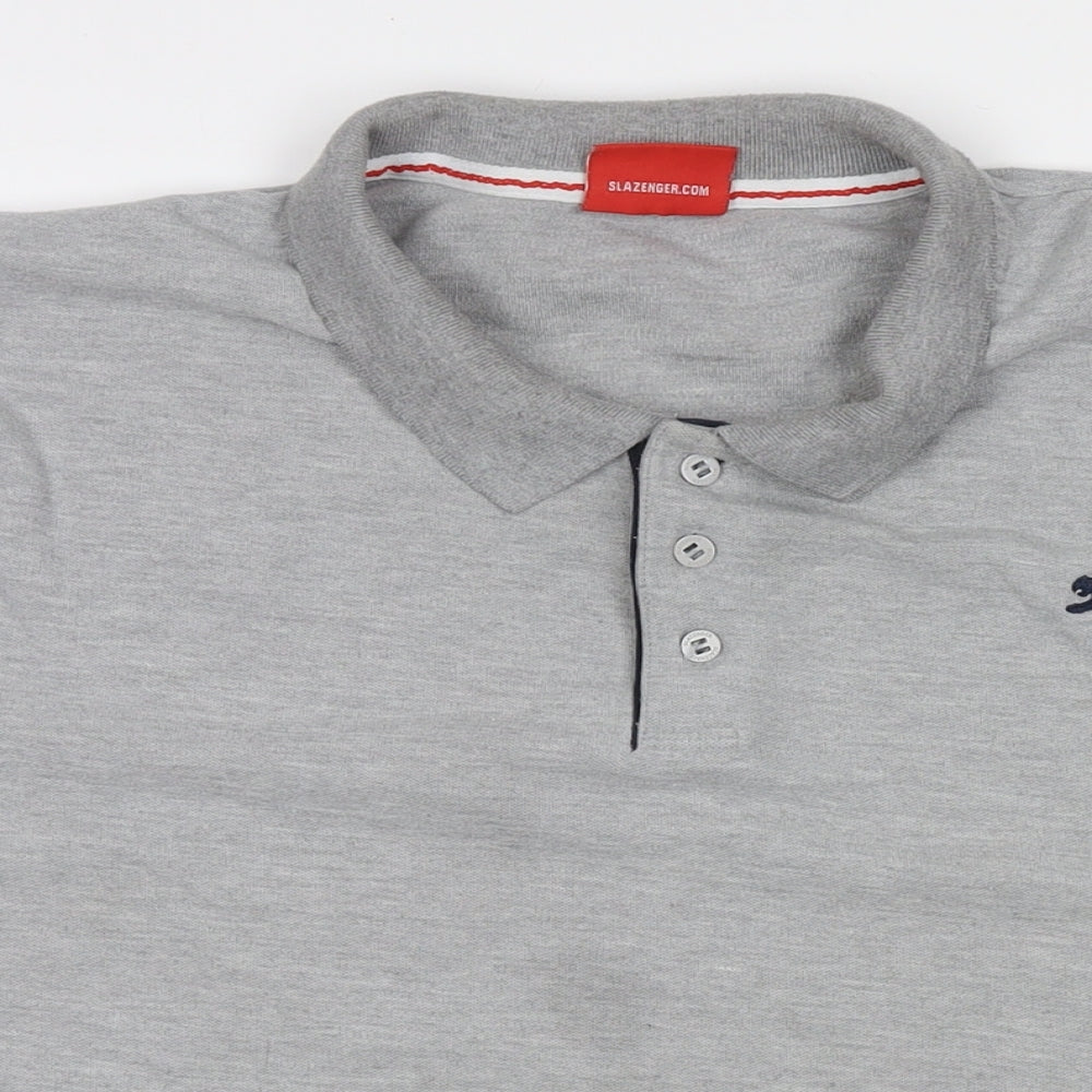 Slazenger Mens Grey Polyester Polo Size 3XL Collared Pullover