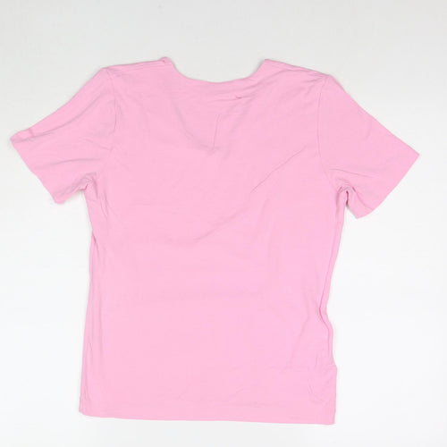 Lakeland Womens Pink Viscose Basic T-Shirt Size 12 V-Neck