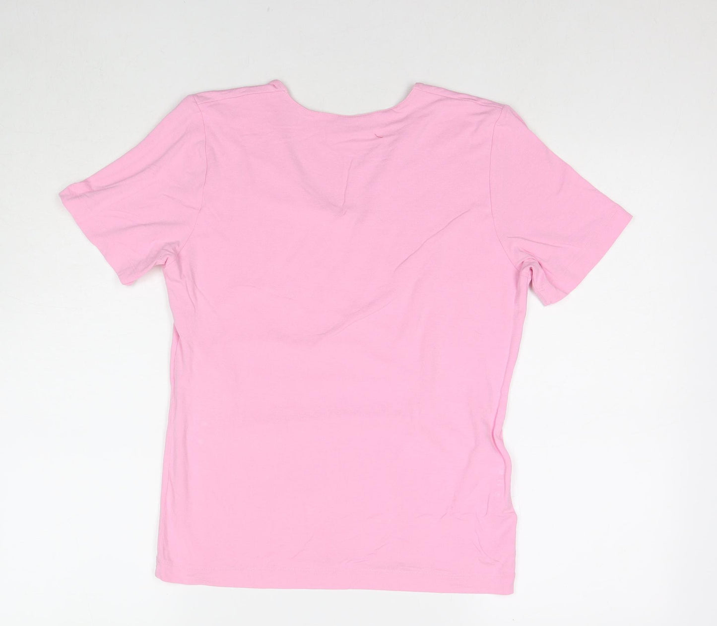 Lakeland Womens Pink Viscose Basic T-Shirt Size 12 V-Neck
