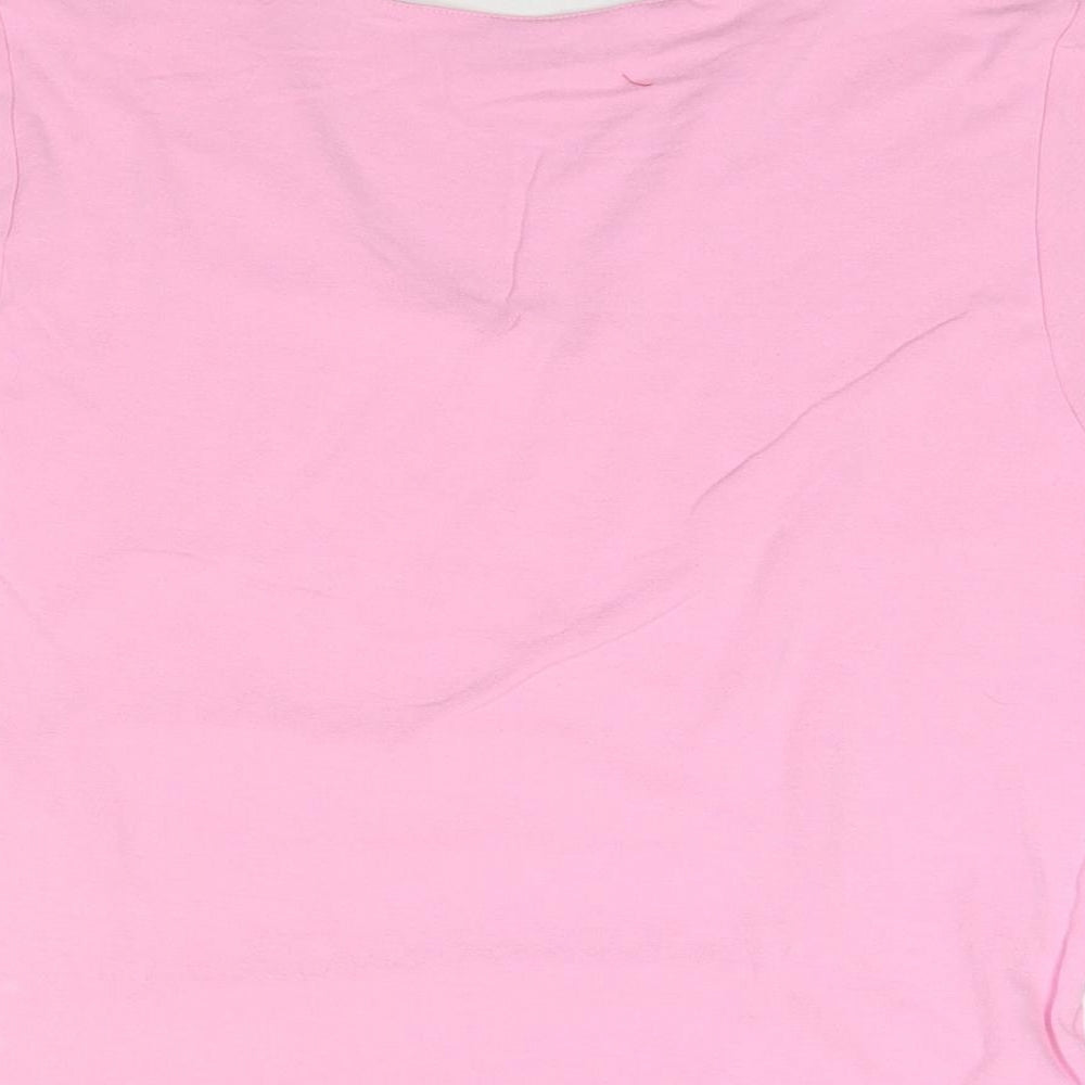 Lakeland Womens Pink Viscose Basic T-Shirt Size 12 V-Neck