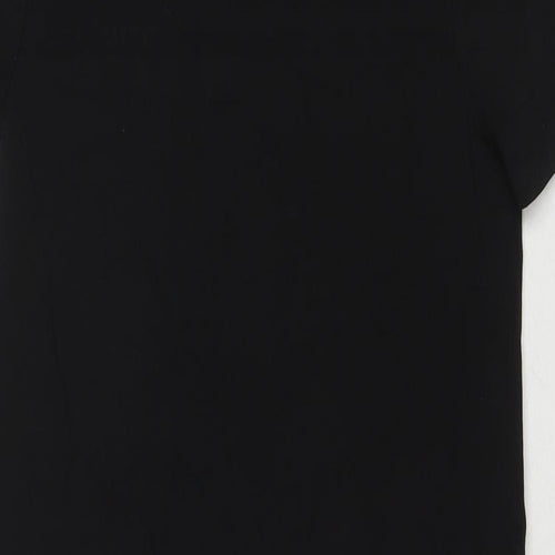 H&M Womens Black Cotton T-Shirt Dress Size 12 Scoop Neck Pullover