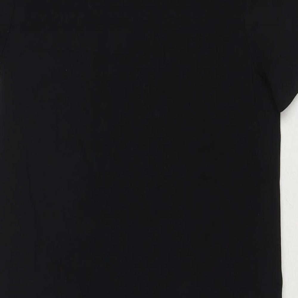 H&M Womens Black Cotton T-Shirt Dress Size 12 Scoop Neck Pullover