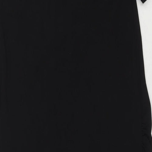 H&M Womens Black Cotton T-Shirt Dress Size 12 Scoop Neck Pullover