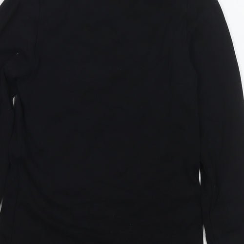 Henry L Siegel Womens Black Cotton Basic T-Shirt Size 14 Scoop Neck - Size 14-16