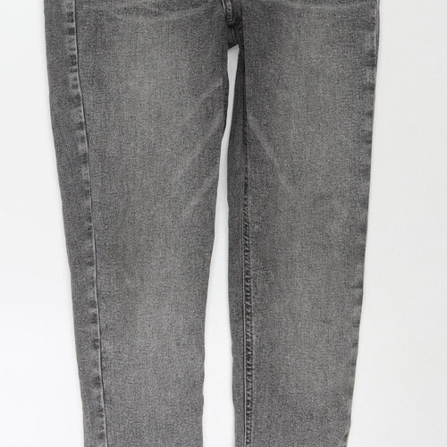Topshop Womens Grey Cotton Skinny Jeans Size 28 L32 in Regular Zip