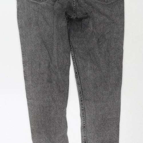 Topshop Womens Grey Cotton Skinny Jeans Size 28 L32 in Regular Zip