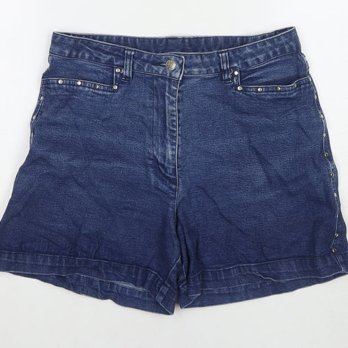 For Women Womens Blue Polyester Blend Hot Pants Shorts Size 30 in L5 in Regular Zip