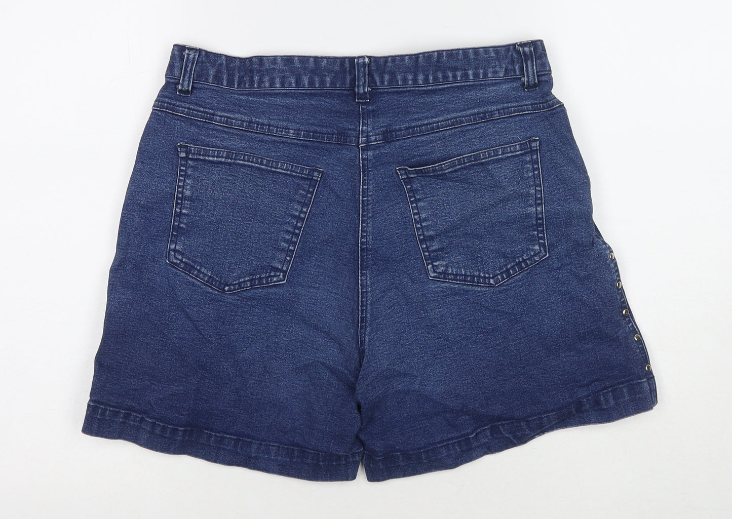 For Women Womens Blue Polyester Blend Hot Pants Shorts Size 30 in L5 in Regular Zip
